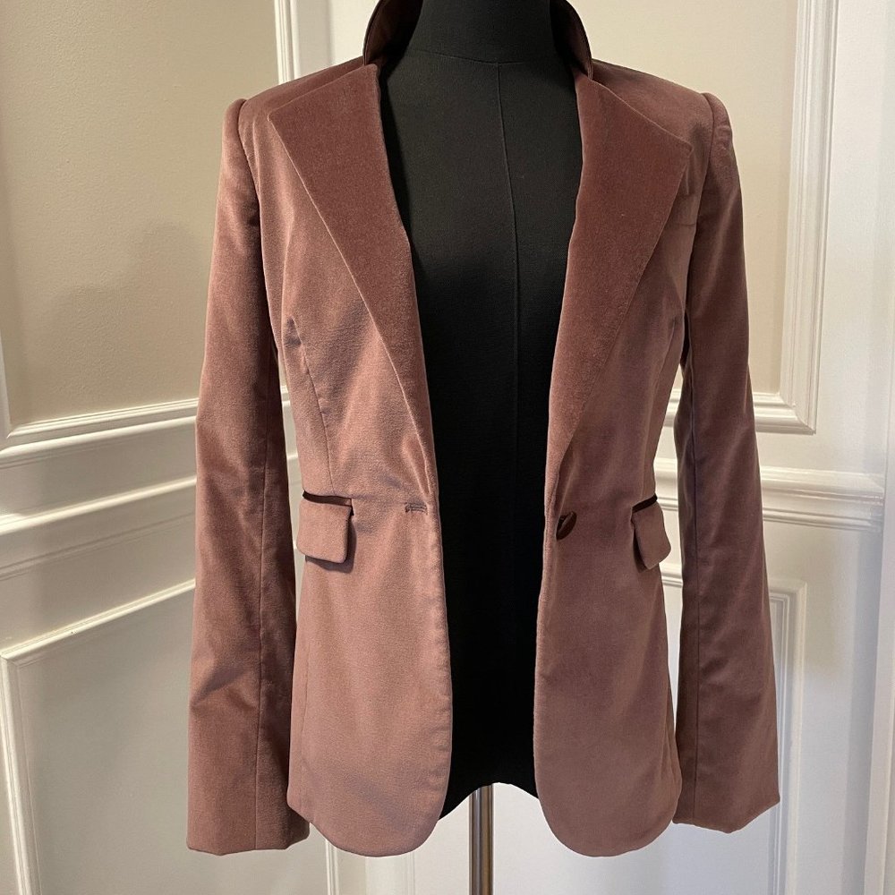 Rachel Zoe mauve dusty purple Velvet Blazer like new XS  Size 2 but fits 0, too
